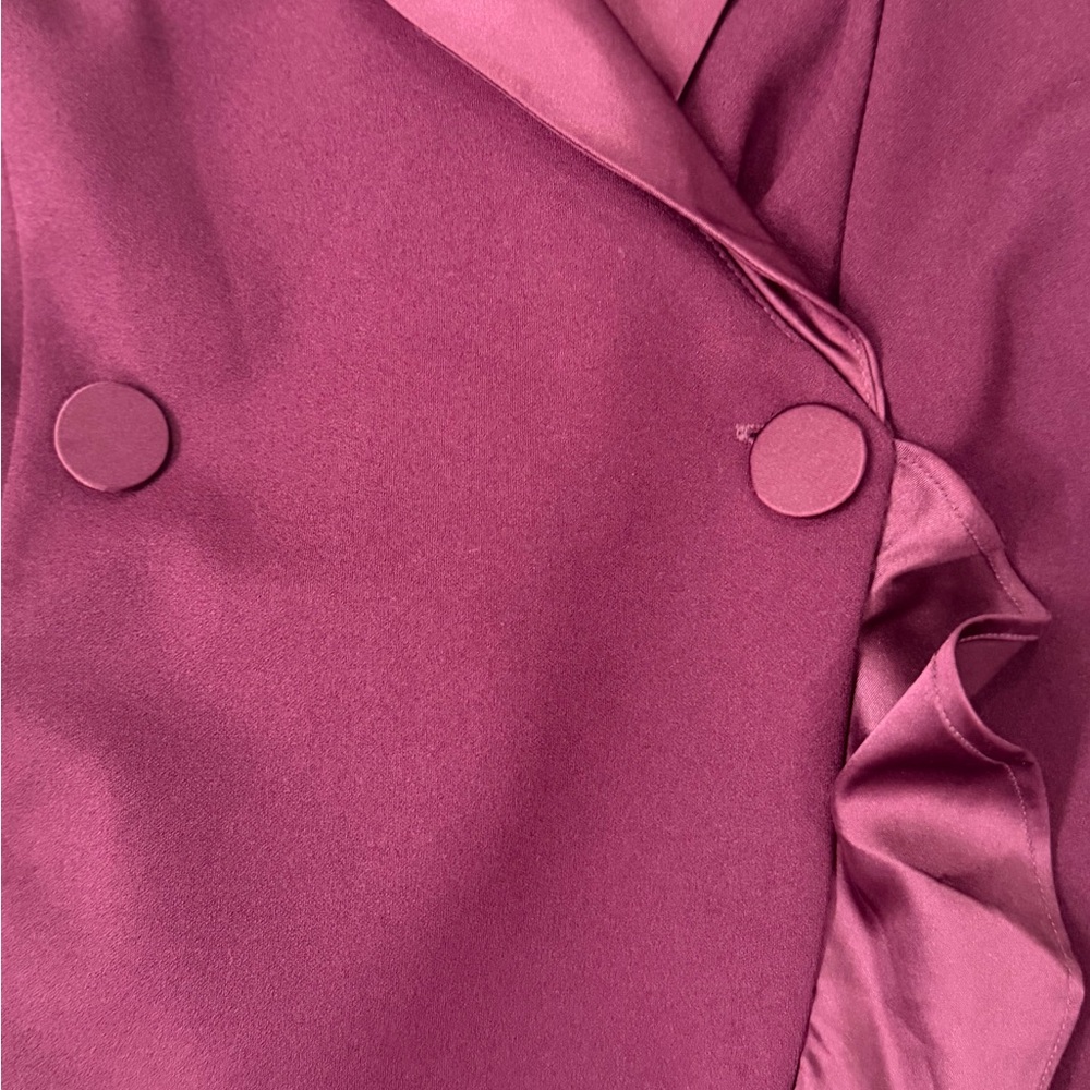 Adrianna Papell Burgundy Ruffle Cabernet Dress Size 8 - Picture 10 of 14